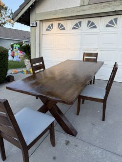 Rustic Dining Table With 4 Chairs