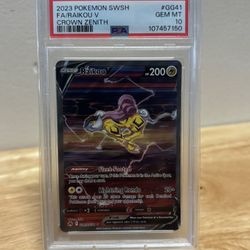 2023 POKEMON SWORD & SHIELD CROWN ZENITH #GG41 FULL ART/RAIKOU V PSA 10