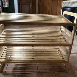 3 Tier Wooden Shoe Rack 