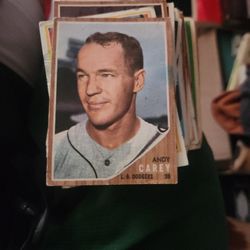 1962 Topps baseball card Andy Carey, a third baseman for the Los Angeles Dodgers. 