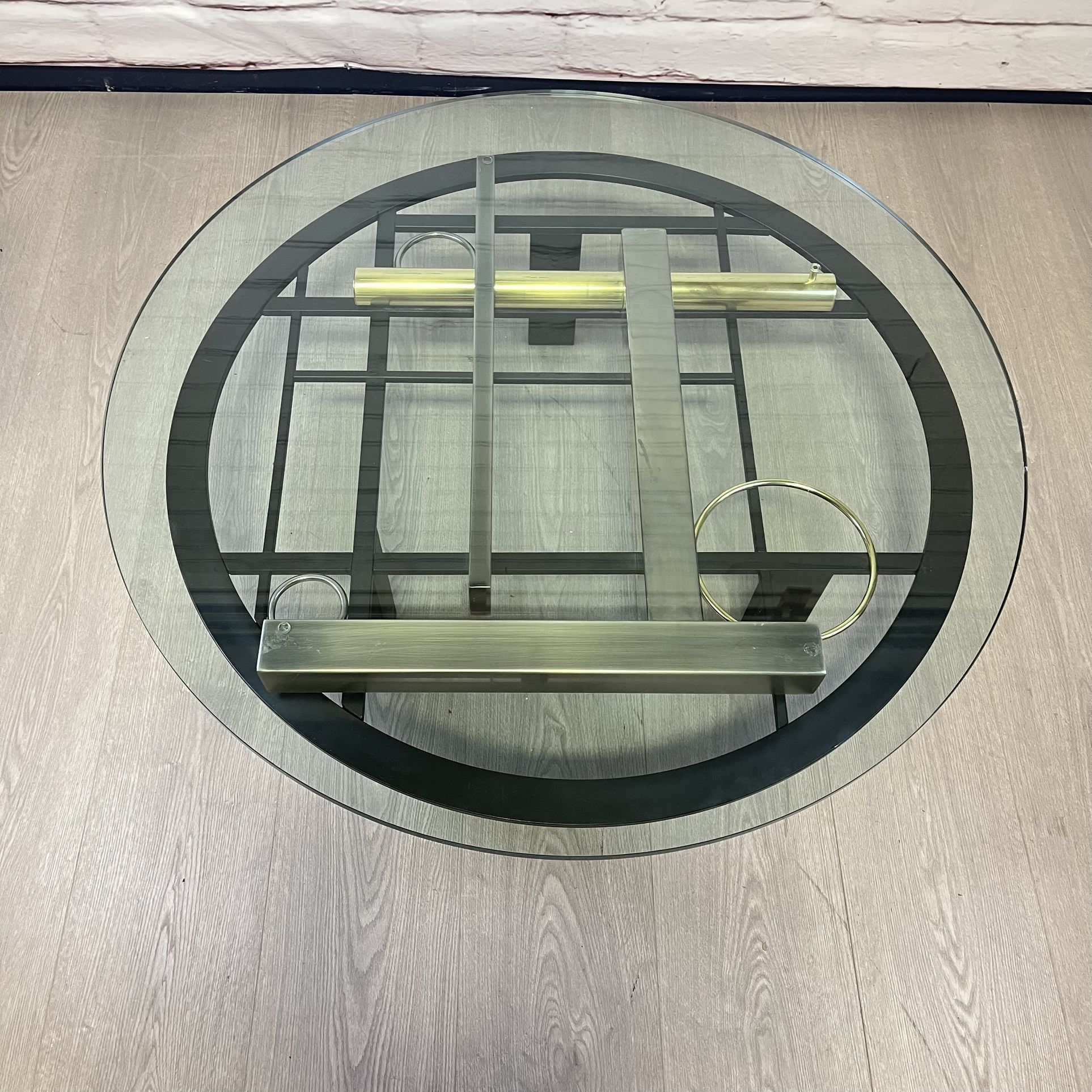 Kaizo Oto Dia Postmodern Glass Coffee Table Geometric