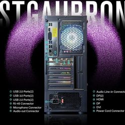 STGAubron Gaming Tower PC, Intel Core I7 up to 3.9 Ghz, Radeon RX 580 8G Graphics, 16G Ram, 512G Ssd, Wifi, Bt 5.0, RGB Fan x6, W11H64