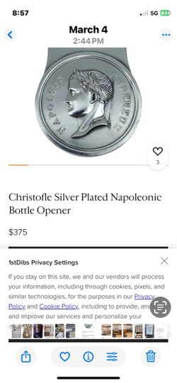 Christofle Silver Plated Napoleonic Bottle Opener