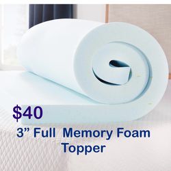 Full Size 3” Memory Foam Mattress Topper- Linenspa