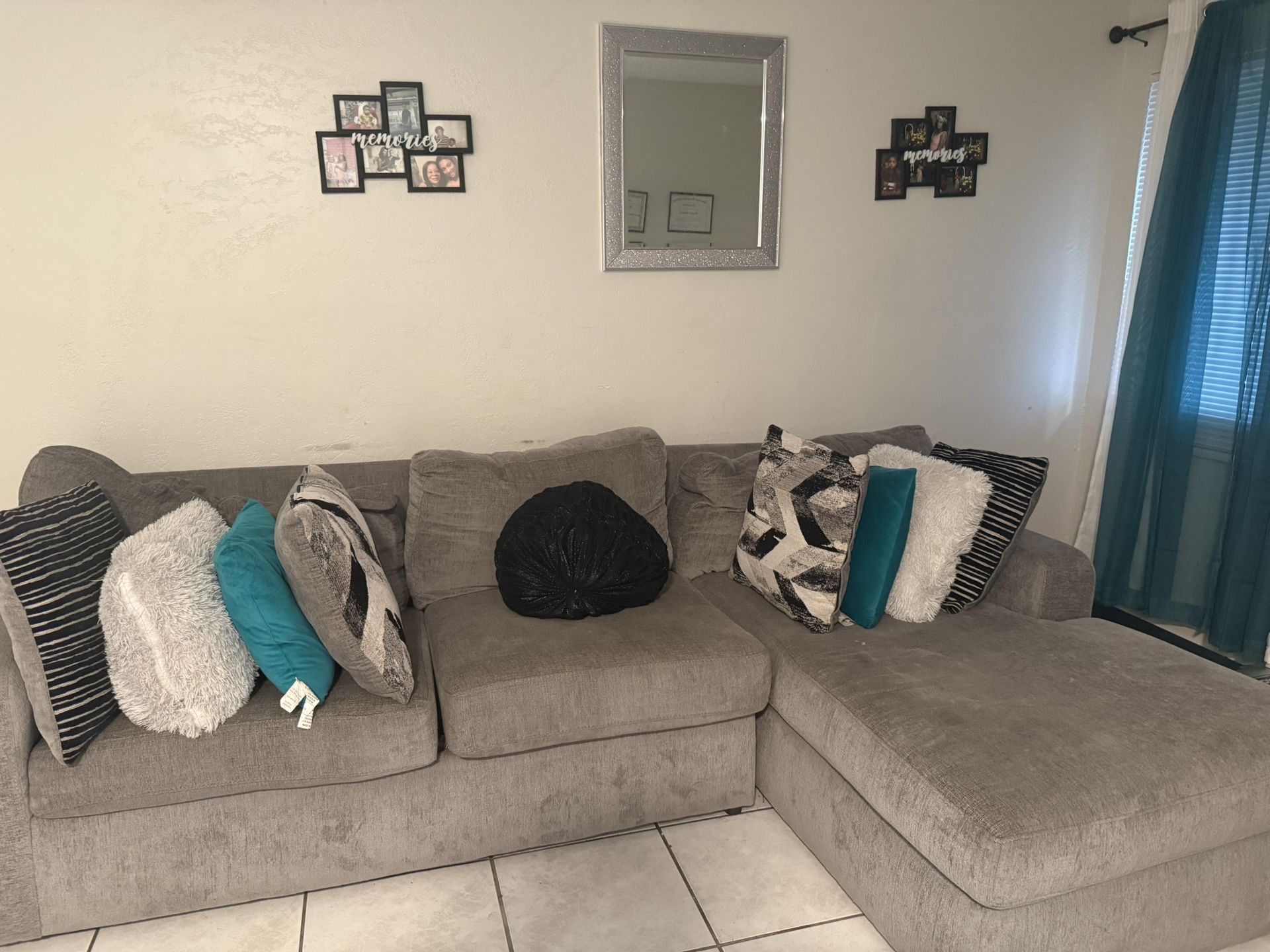 Sectional Couch, Grey