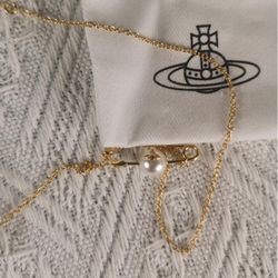 Vivienne Westwood Gold Safety Pin Necklace