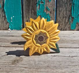 Vintage Sunflower Wooden Napkin Holder