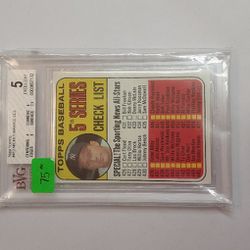 1969 Topps Mickey Mantle Graded Baseball Card 'Check List 5' - Located in Shelton