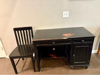 FREE: Sturdy wooden desk and chair