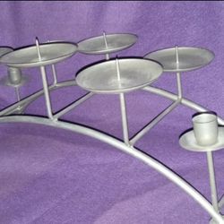 10 Light Powder Coated Steel Fireplace Candle Holder It's A Gun Metal Gray
