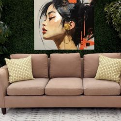 Max Home Brown Tan Starter Sofa (Free Delivery 🚚 )