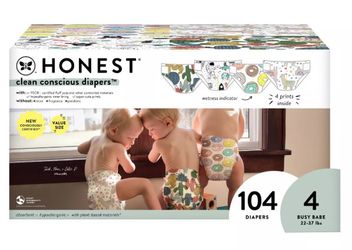 The Honest Company Diapers Size 4, 104ct