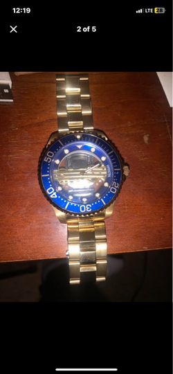 Invicta Pro Diver Skeleton Watch Gold Tone