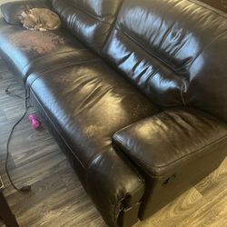 Ashley Furniture Brown Leather Couch