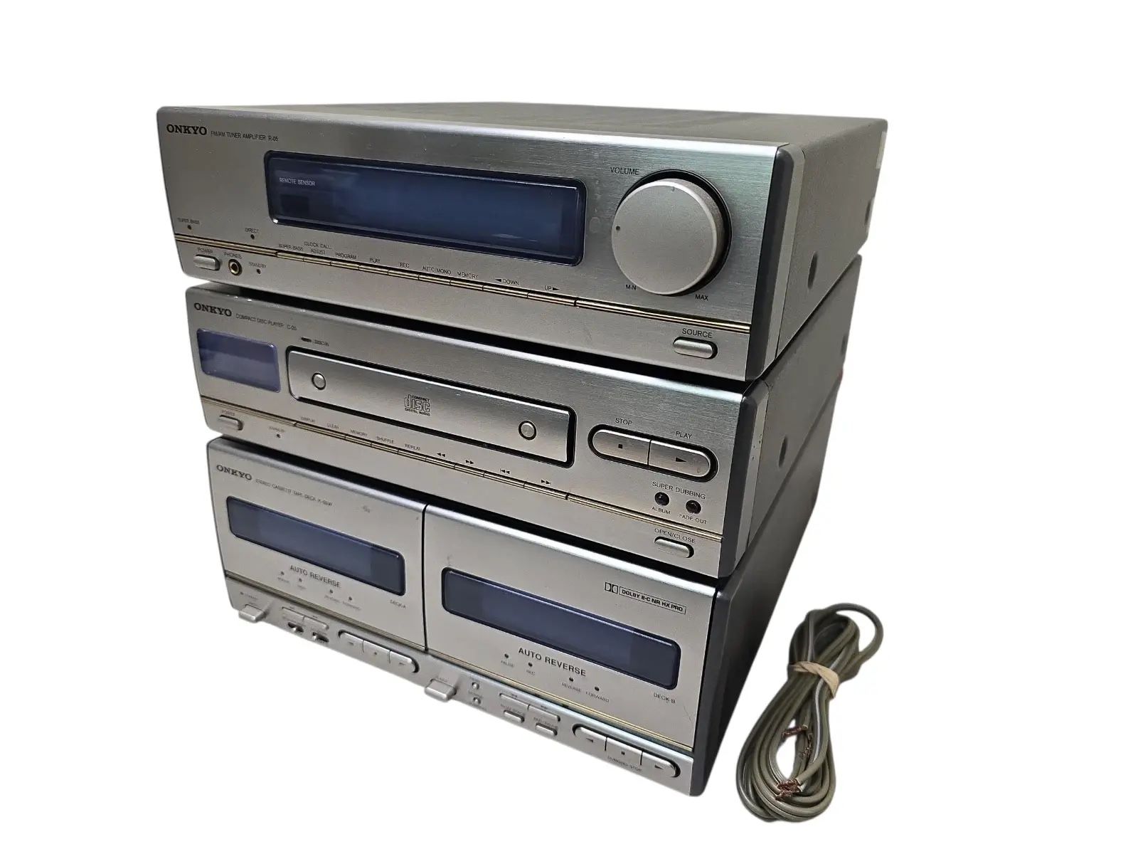 Onkyo R-05 Amplifier C-05 CD Player K-05W Tape Deck Bundle TESTED