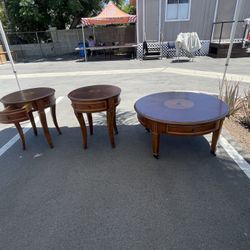 Ornate Inlaid Side Tables