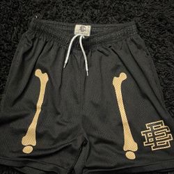 Black with creamish bone design eric emanuel shorts
