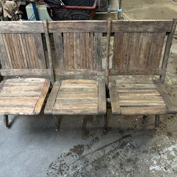 Antique Wood Theatre Seating- Garden Bench