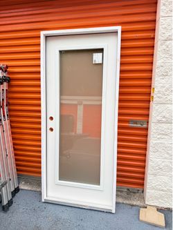 Wen Impact Rated Glass 36x80 Right Hand Inswing Prehung Frosted Glass Door