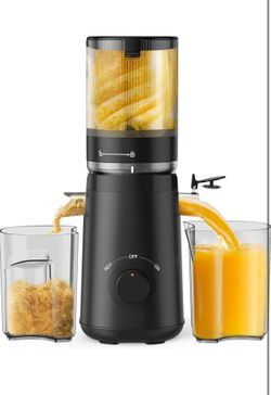 Juicer Machines, TUUMIIST Cold Press Juicer with 5.3" Extra Large Feed Chute Fit Whole Fruits & Vegetables Easy to Clean, High Juice Yield, BPA Free