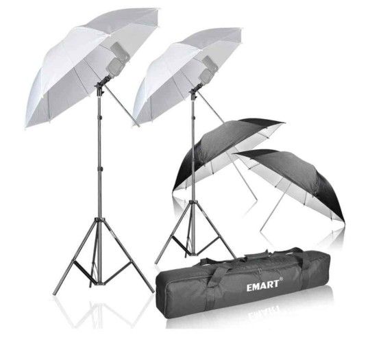 EMART 33 inch Reflective Photography Umbrella,Studio Camera~Props~w Adjustable stand