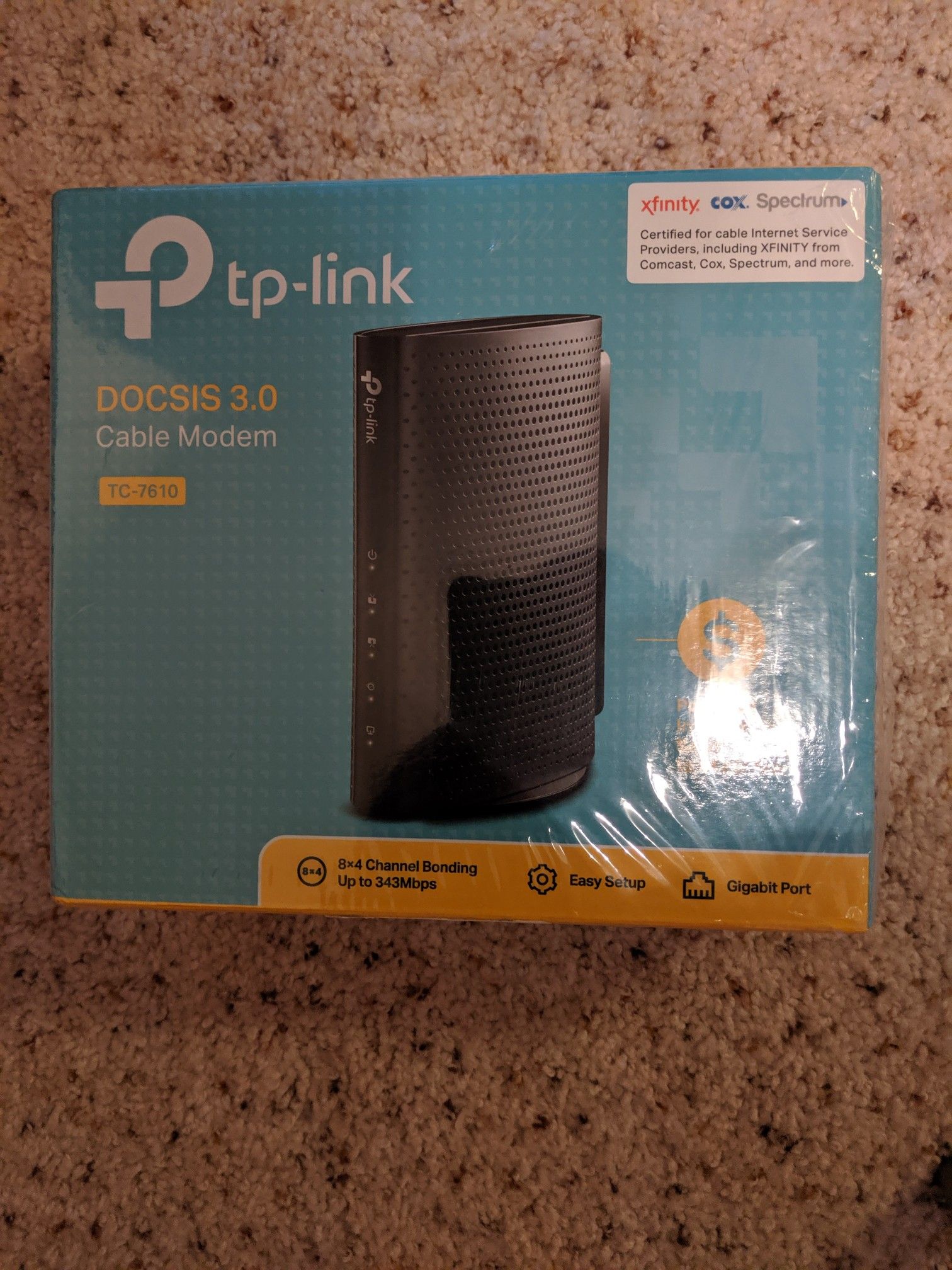 TP-LINK DOCSIS 3.0 Cable Modem, 343Mbps Download and 131Mbps Upload (TC-7610 )