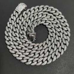 .925 Silver CZ Stones Chain 22" 9.3mm