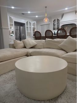 Circular modern cream coffee table