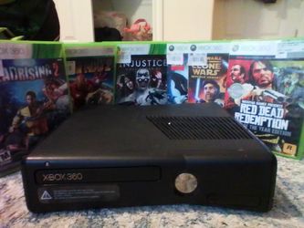 Xbox 360 With 25 Games Controller And Guitar
