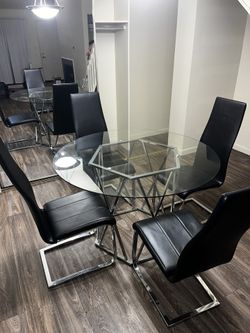 Glass dining table