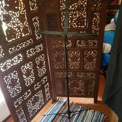 On Stage Folding Music Stand Black With Carry Storage Bag 