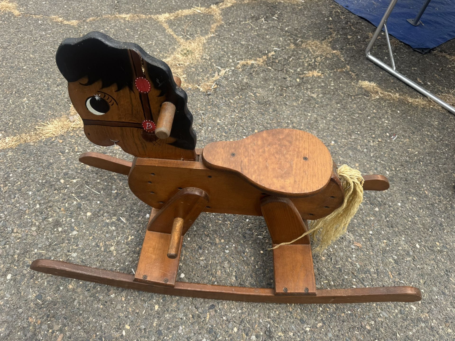 wooden rocking horse vintage collectable