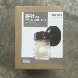 1-Light Black Outdoor Jelly Jar Wall Lantern Sconce