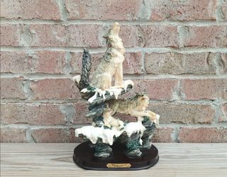 Vintage Monticelina Collection Wolf Family Sculpture