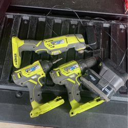 Ryobi Drill, Impact and Oscillating Tool With Battery And Charger 