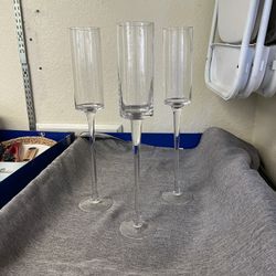 Floral Vases And Candle Holders - Clear Glass - Multiple Sizes And Types