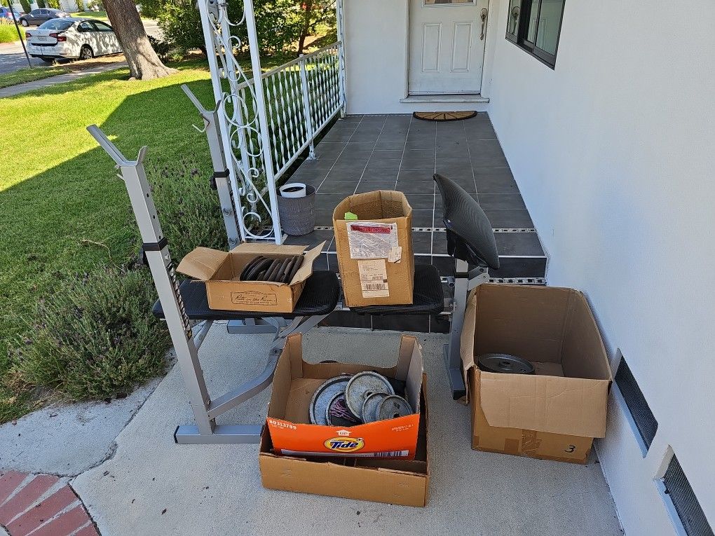 Free Weights And Exercise Bench