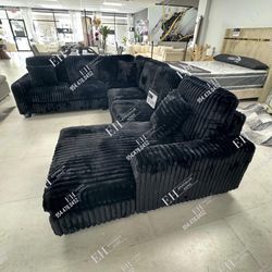 Black Velvet Sofa Sectional 🔥buy Now pay Later 
