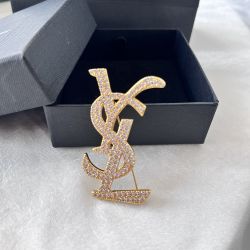 Saint Laurent Diamond Brooch Yellow 