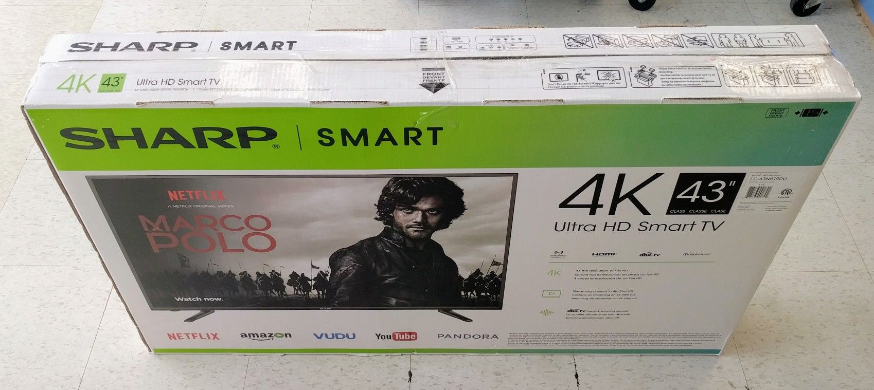 Sharp LC-43N6100U 43" 4K Ultra HD 2160p 60Hz LED Smart HDTV