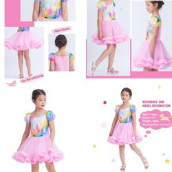
Unicorn Dress Girls Pink Fancy Outfit for Birthday Ballet Par

