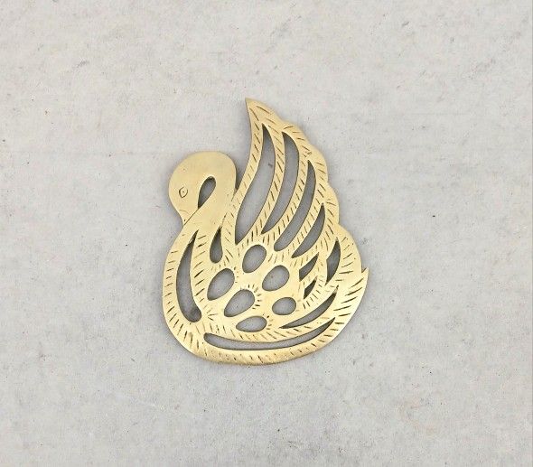 Vintage Brass Swan Trivet