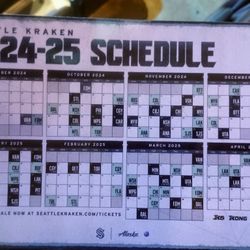 Seattle kraken Magnetic Schedule Stadium give away