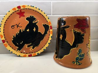 Cowboy Plate and Utensil holder