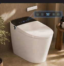 DeerValley Elongated Smart Toilet With Bidet with ADA Chair Height, MAP 1000 Siphon Jet Flush, Heated Seat, Warm Air Dryer, Child Mode & Remote Contro