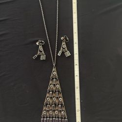 13" Necklace With Clip Earrings