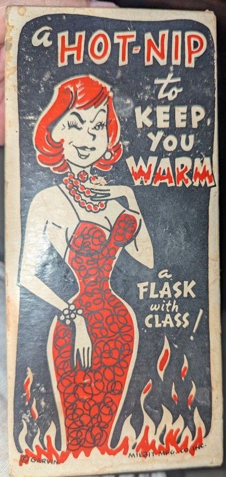 Collectible Flask Sexy Woman 1950s