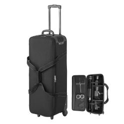 839#  Studio Equipment Trolley Case, 35.83 x 11.81 x 14 in / 91 x 30 x 35.5 cm, Rolling Camera Bag, Carrying Bag with Wheels Straps Padded Compartment