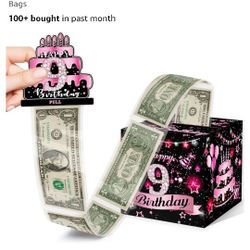 Birthday Money Box for Cash Gift, 9th Surprise Box Explosion Gift for Girls Boys Kids, 9th Birthday Money Gift ldeas, 9 Years Old Birthday Pink Party 