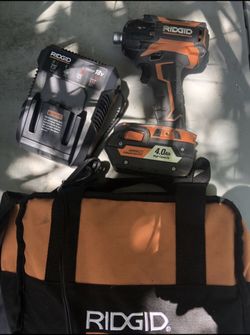 RIDGID impact x5 brushless with 4.0ah battery and charger